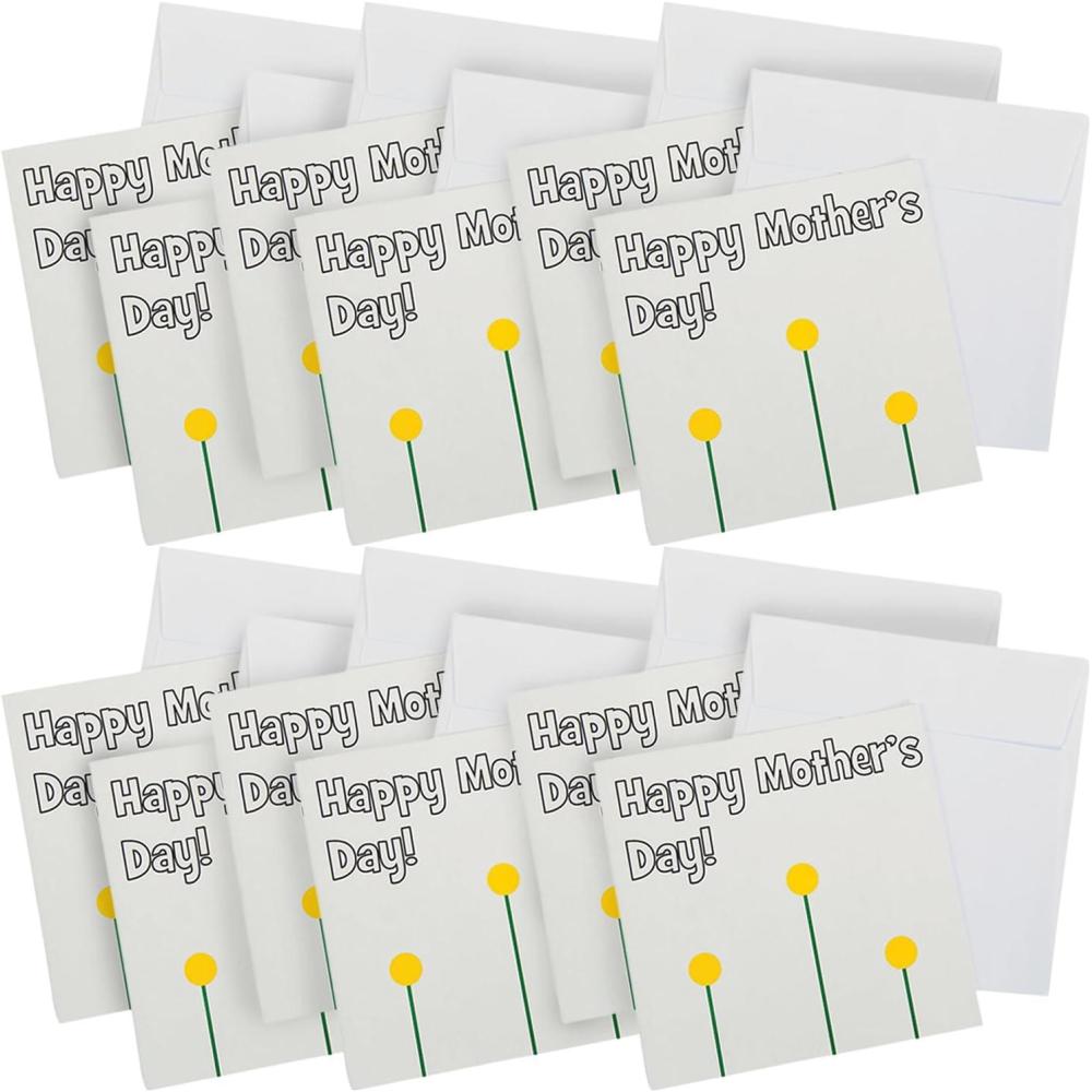 image:imageFun Express Mothers Day Crafts for Kids Classroom  Thumbprint Flower Card Making Kit for Kids 68 amp 812  Spring Crafts Bulk Set Makes 12 DIY Greeting Cards  Flower Craft Kit with Stamp Pads