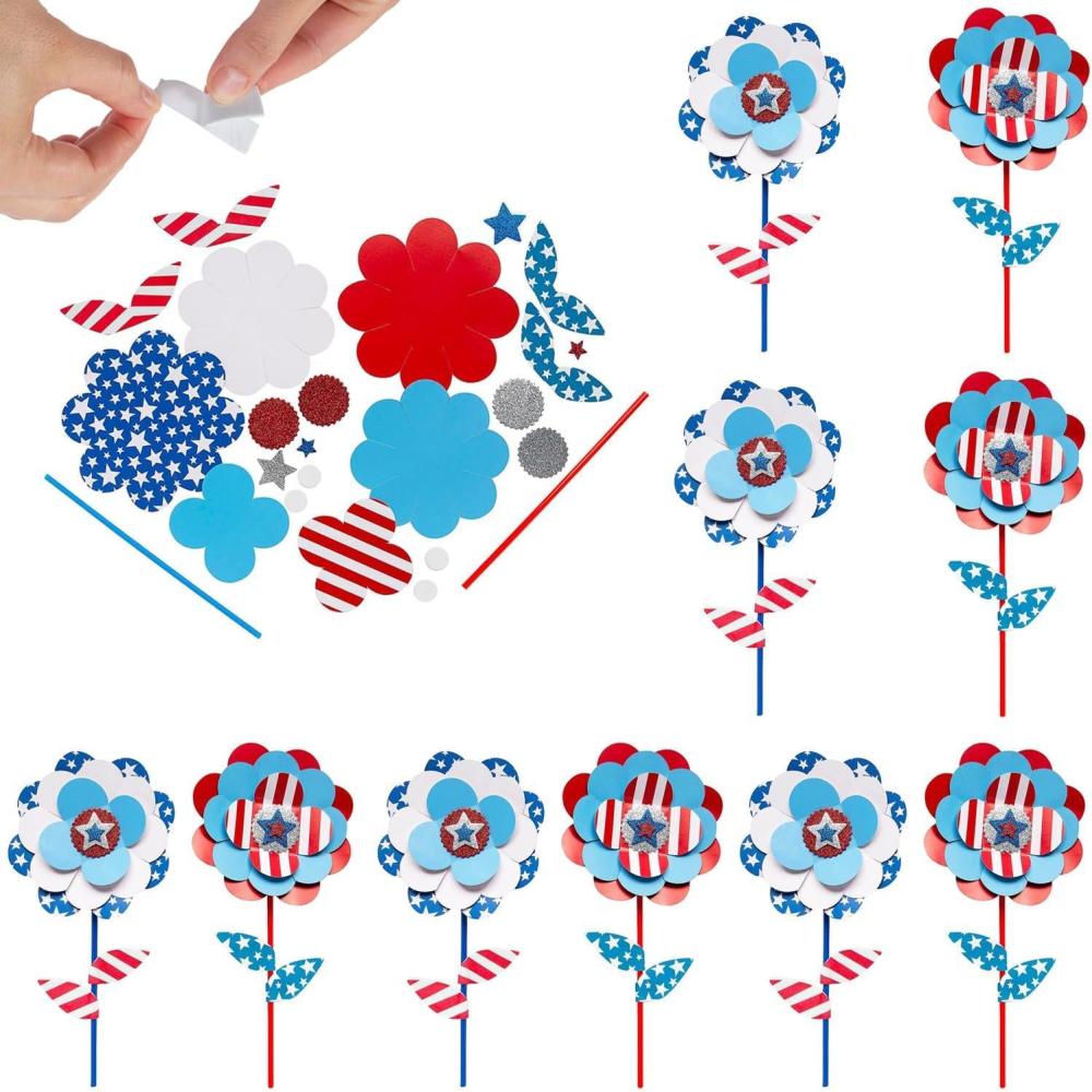 image:imageFun Express Patriotic Flower Planter Stick Craft Kit Makes 12