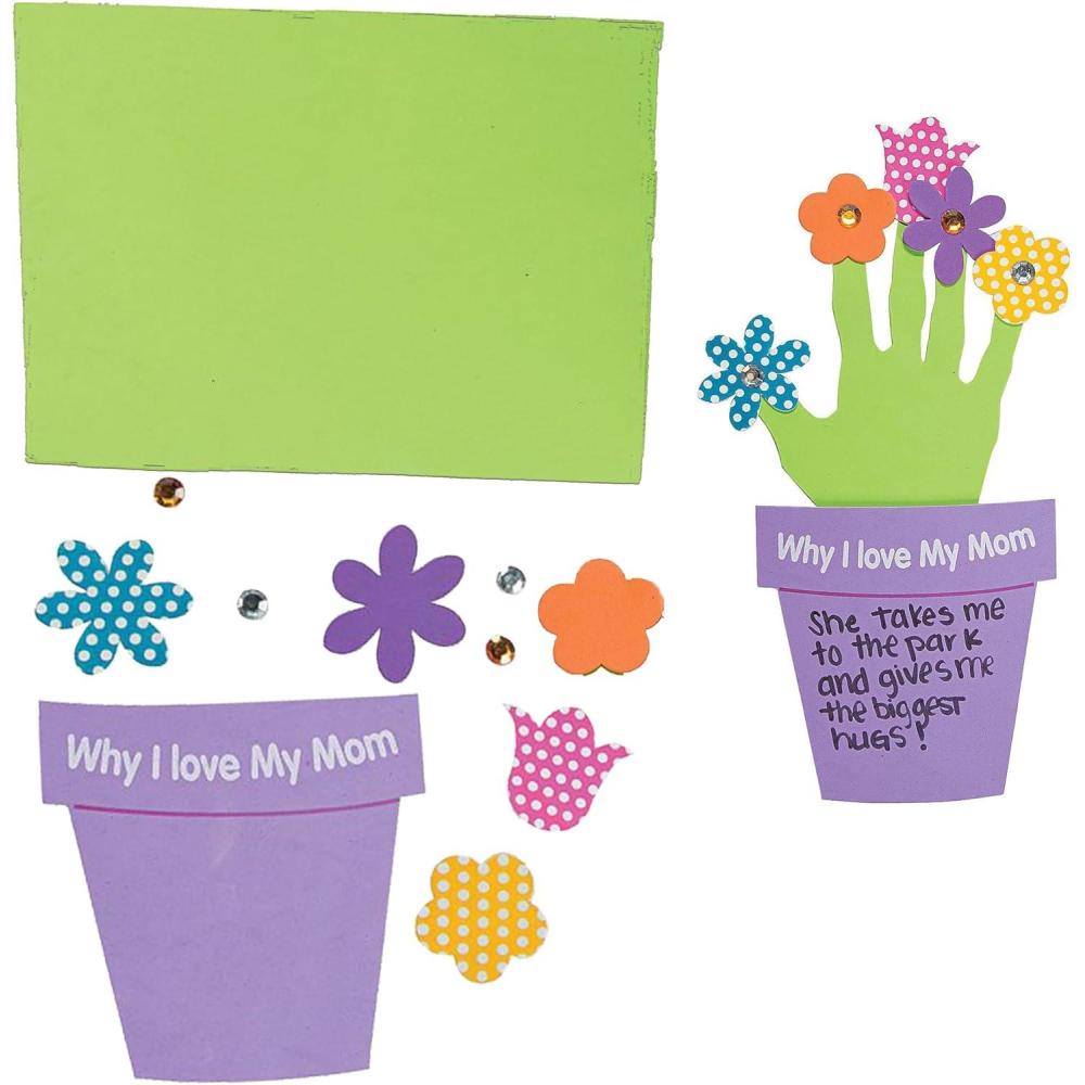 image:imageFun Express Why I Love My Mother Handprint Craft Kit  Makes 12  DIY Mothers Day Crafts for Kids