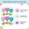 Fun Express 3-D Growing in His Word Tulip Craft Kit – Creative Kids Craft Activity for Religious Projects Home Church & Fun Events – Perfect for Easter & Faith-Based Activities – 12 Pieces