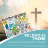 Fun Express Color Your Own All About Creation Poster – Set of 30 – Religious Crafts for Kids and Sunday School Activities