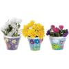Fun Express DIY Flower Pots Bulk Craft Kit for Kids – 12 White Plastic Paintable Plant Pots with Paper Inserts | Educational Toys for Painting Activities Ages 8-12 | Perfect for School & Home Crafts