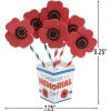 Fun Express Memorial Day Straw Poppy Bouquet Craft Kits – DIY Kit with Red White & Blue Poppy Flowers – Perfect for Patriotic Party Favors Home Decor Crafting Projects and Celebrations – 12 Pieces