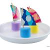 Fun Express Toy Boat Craft Kit for Kids – Color Your Own Wooden Boat Building Set with Foam Noodles & Dowels | Wood Crafts for Kids Ages 4-12 | Makes 12 Mini Sailboat Toys for Summer Camping Projects