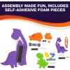 Silly Summer Dinosaur Magnet Foam Craft Kit – 12 Sets – Assorted Designs, Perfect for Summer School, Daycare & Kids’ Creative Activities
