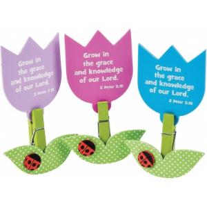 Fun Express 3-D Growing in His Word Tulip Craft Kit – Creative Kids Craft Activity for Religious Projects Home Church & Fun Events – Perfect for Easter & Faith-Based Activities – 12 Pieces