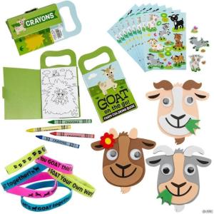 Fun Express Billy Goat Themed Handouts & Craft Kits Assortments – 72 Pieces