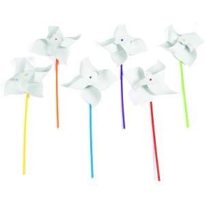 Fun Express DIY Jumbo Pinwheels Bulk Set 24 Pack – Color Your Own Craft Kits for Kids Birthday Party Activities | Classroom Art Supplies for Preschool & Summer Camp Projects | Ages 3-12