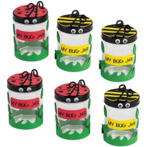Fun Express My Bug Jar Craft Kit – 48 Bulk Craft Kits for Kids | Spring Crafts & Insect Toys for Birthday Party Favors | Preschool Classroom Craft Activities | Bug Party Decorations & Supplies