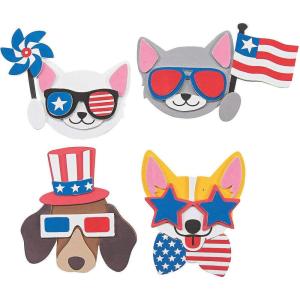 Fun Express Patriotic Pets Magnet Craft Kit – Makes 12 – Fourth of July Crafts for Kids