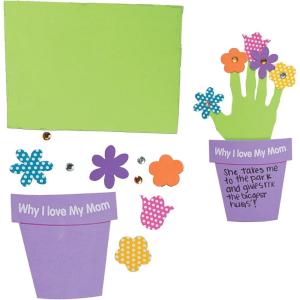 Fun Express Why I Love My Mother Handprint Craft Kit – Makes 12 – DIY Mother’s Day Crafts for Kids