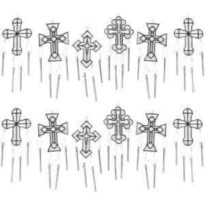 Religious Paint Your Own Suncatchers – Crafts for Kids and Fun Home Activities (Cross Wind Chimes)