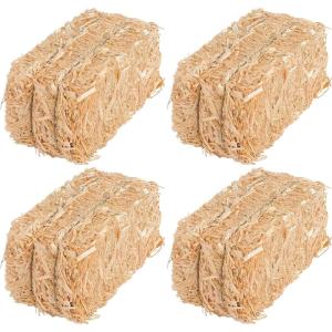 Fun Express Mini Hay Bales for Decoration – Natural Straw Bale 5″ Small Hay Bales for Fall Halloween Decor | Perfect for Table Centerpieces, Autumn Crafts & Seasonal DIY Projects – 1 Piece (Pack of 4)(5″ x 2 1/2″ x 2 1/2″ (Pack of 4))