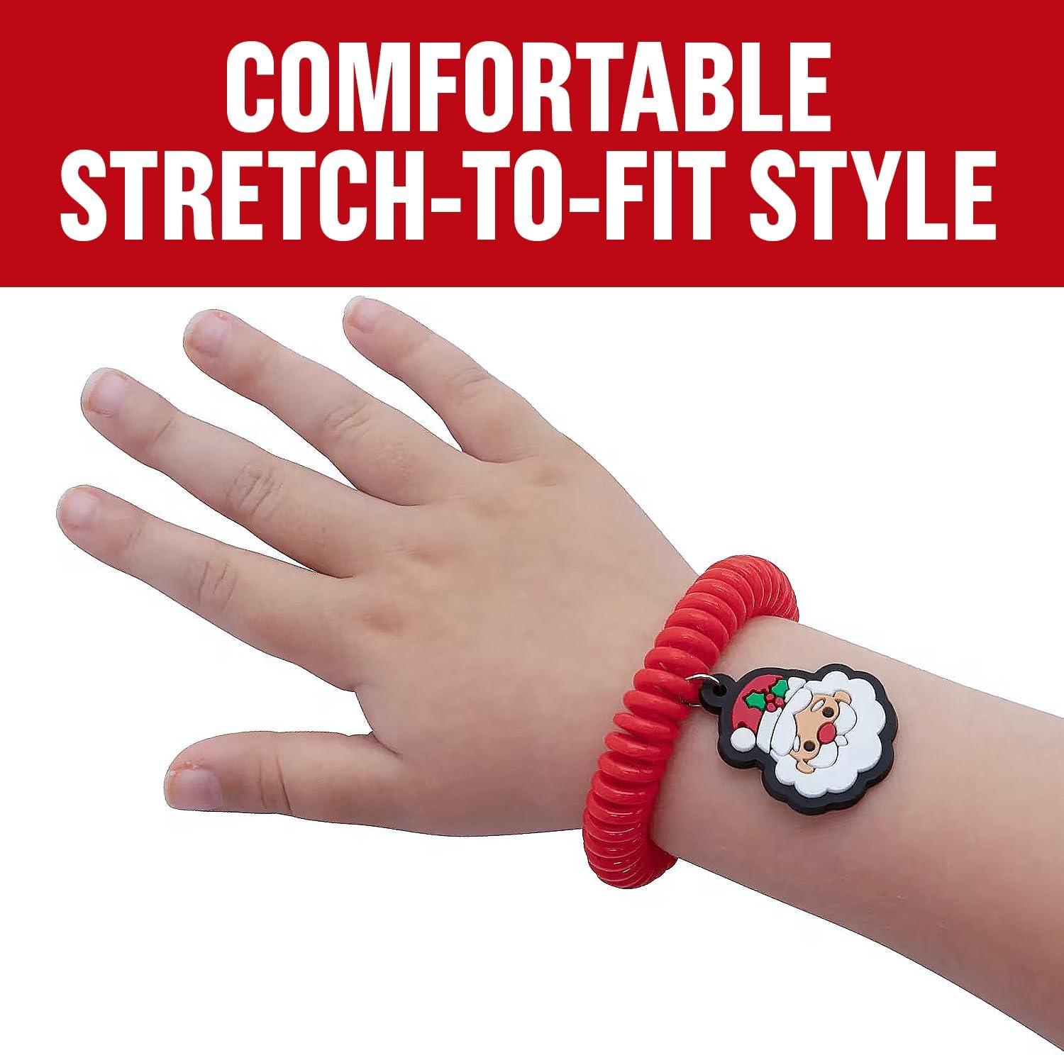 image:imageFestive Christmas Wrist Coil Bracelets with Charm  Pack of 12  Assorted Colors amp Designs Perfect for Christmas Parties School Celebrations and More
