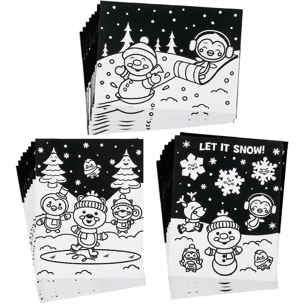 image:imageColor Your Own Fuzzy Winter Posters 24 Pieces Crafts for Kids and Fun Home Activities