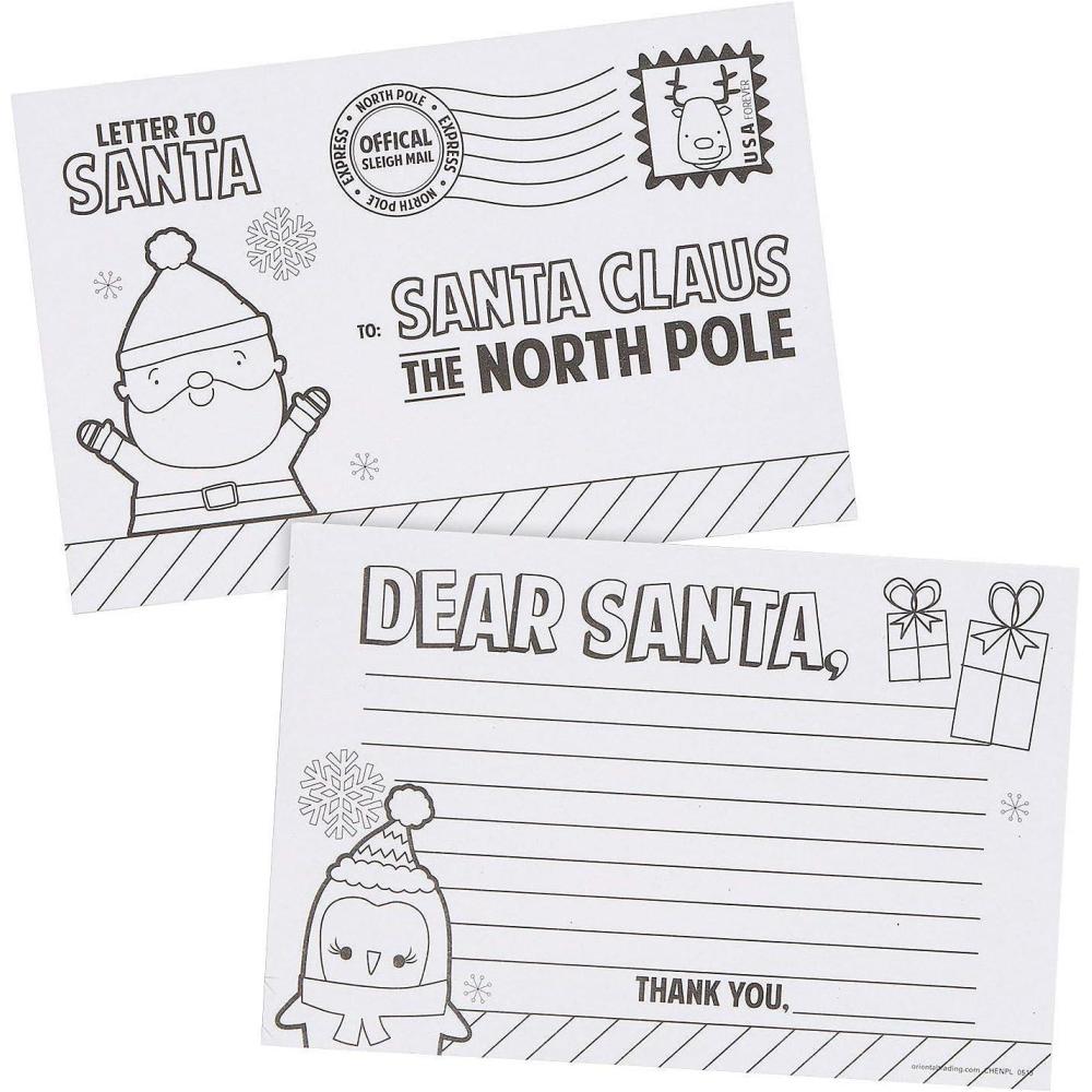 image:imageFun Express Color Your Own Letter To Santa Postcards Set of 24 Christmas Crafts for Kids