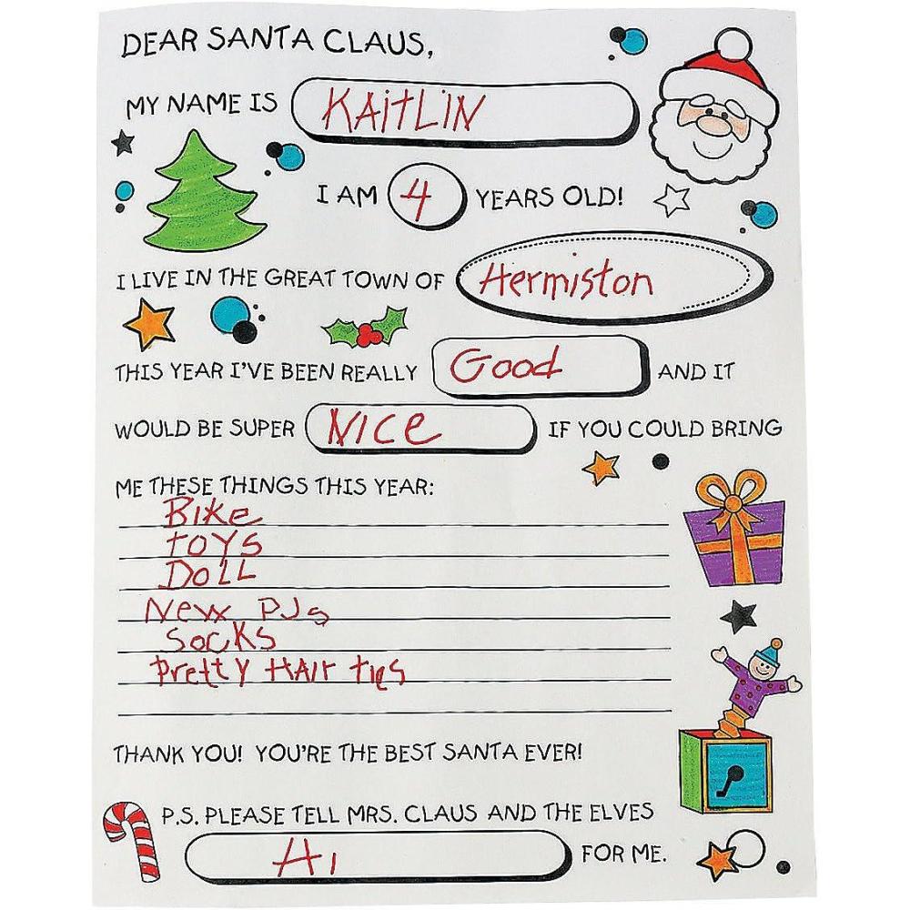 image:imageFun Express Color Your Own Letter to Santa  Set of 50  Christmas Crafts for Kids