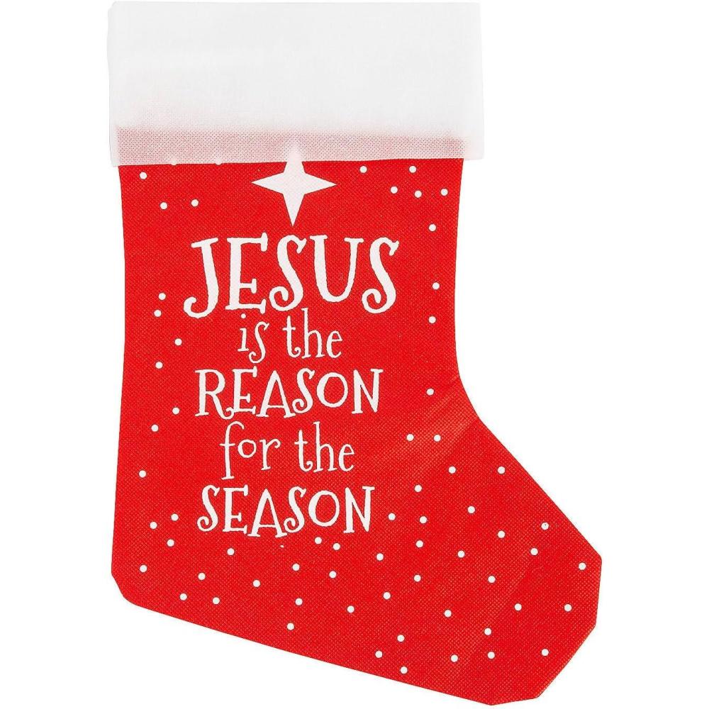 image:imageFun Express Jesus is the Reason Christmas Stockings 12 Pc