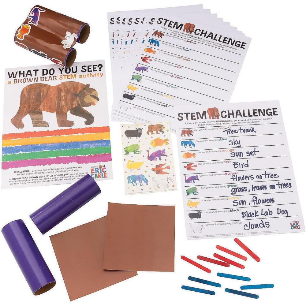 image:imageFun Express STEM World of Eric Carle Brown Bear Binoculars Learning Craft Kit Makes 12
