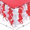 Fun Express Red & White Swirl Table Skirt – Elegant and Festive Holiday Party Decor for Christmas Birthdays Special Celebrations – Easy Assemble Durable & Stylish Swirl Design – Red & White – 1 Piece
