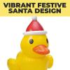Giant Inflatable Vinyl Rubber Duck in Santa Hat (42″ x 57″) for Holiday Decoration, Pools, Parties and Outdoor Festivities