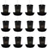 4 1/4″ 14 oz. Happy New Year Top Hat-Shaped Plastic Cups with Lids & Straws – 12 Pc.