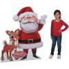 57 1/4″ Santa & Rudolph the Red-Nosed Reindeer Life-Size Cardboard Cutout Stand-Up