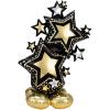 Black & Gold Star Cluster 59″ Mylar Balloon