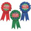 Fun Express Ugly Sweater Award Ribbons -Set of Colorful Jewelry-Style Ribbons for Holiday Parties Ugly Sweater Contests and Festive Awards Assorted Colors & Designs Perfect for Celebrations 12 Pieces