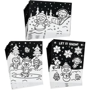 Color Your Own Fuzzy Winter Posters – 24 Pieces – Crafts for Kids and Fun Home Activities