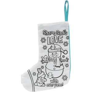 Fun Express 7 3/4″ x 10″ Color Your Own Religious Christmas Stocking – 12 Pieces