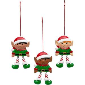 Fun Express Dangle-Leg Elf Christmas Ornaments – 12 Pc