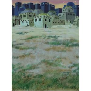 Fun Express Design-A-Room Christmas Nativity Bethlehem Town Backdrop – Party Decor – VBS Vacation Bible School Supplies/Decor – 1 Piece