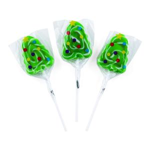 Novelty Themed Individually Wrapped Lollipops, 12 Pieces, Christmas Tree Swirls, Holiday Suckers, Party Favors
