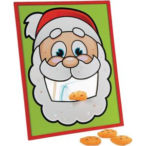 Santa’s Cookies Bean Bag Toss Game with Bags – 6 Piece Set – Christmas Party Game