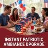 Fun Express 16 1/2″ x 9″ Patriotic USA Flag-Themed Plastic Lantern Luminary Wraps – 12 Pieces