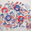 Fun Express Patriotic Fourth of July Toy Assortment (1000 pieces) Gliders, Pin tops, Pins, Balls, and more