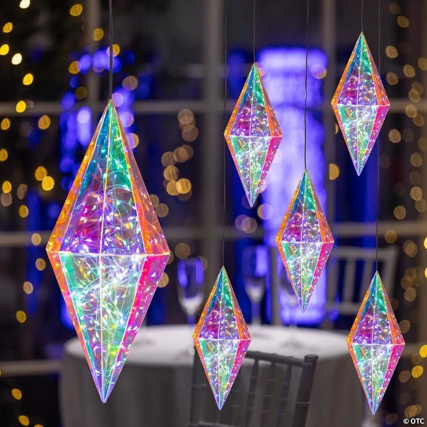 image:image4 34 x 11 12 Bulk 6 Pieces Prismatic Tall DiamondShaped LightUp Decoration