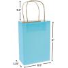 Fun Express – Med Light Blue Craft Bags for Wedding – Party Supplies – Bags – Paper Gift W & Handles – Wedding – 12 Pieces