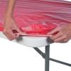 Fun Express 8 Ft. Red Fitted Plastic Tablecloths Bulk 12 Pieces