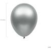 Fun Express Metallic Silver Platinum Satin Luxe 12″ Latex Balloons – 25 Pieces