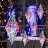 4 3/4″ x 11 1/2″ Bulk 6 Pieces Prismatic Tall Diamond-Shaped Light-Up Decoration
