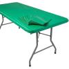 Fun Express 8 Ft. Green Fitted Plastic Tablecloths Bulk 12 Pieces