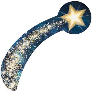 Fun Express 5 Ft. Starry Night Shooting Star Hanging Decoration – Perfect Party Decor for Dreamy Celebrations Design – 1 Pieces