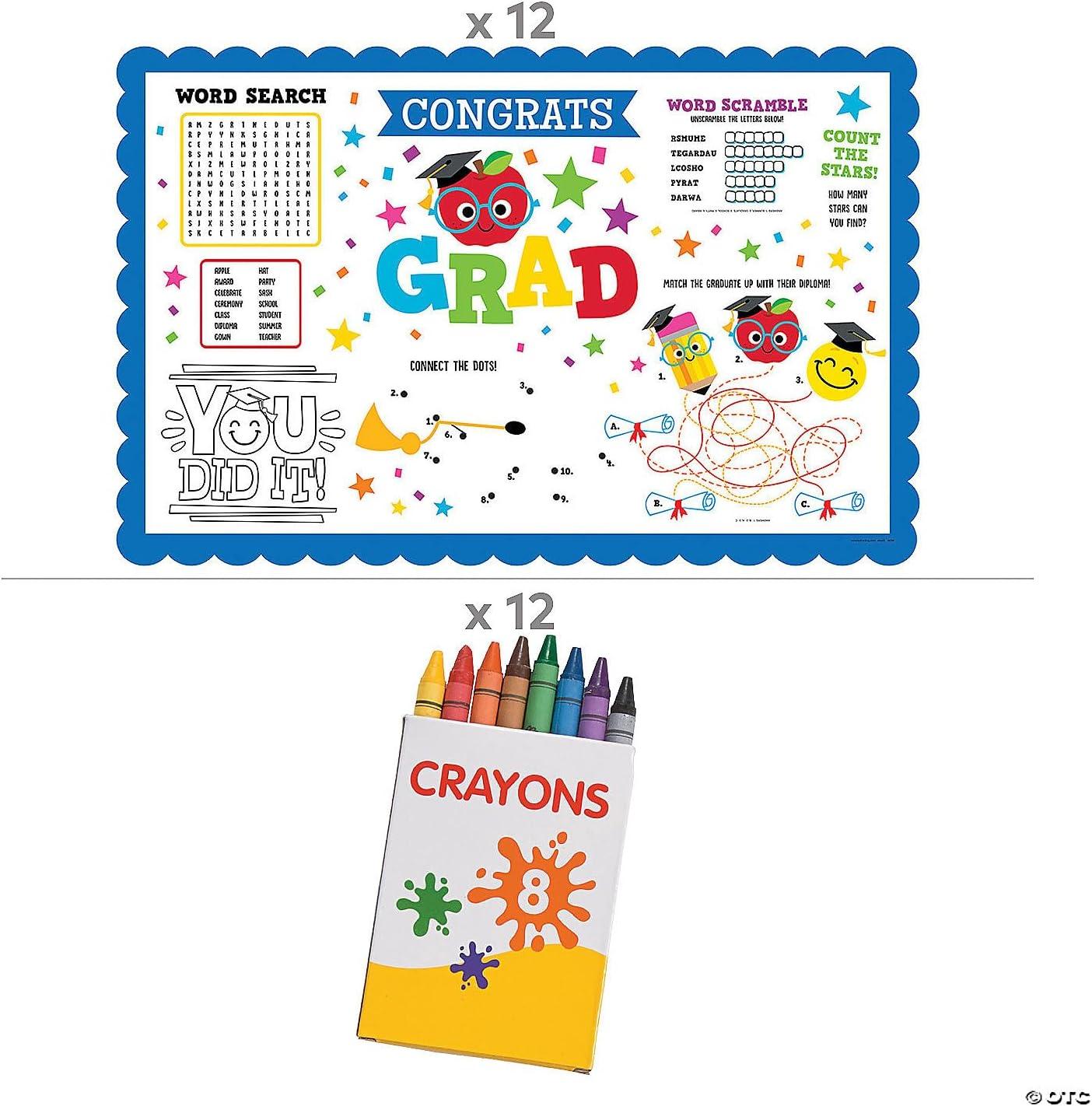 image:imageFun Express Elementary Graduation Activity Placemats with Crayons for 12