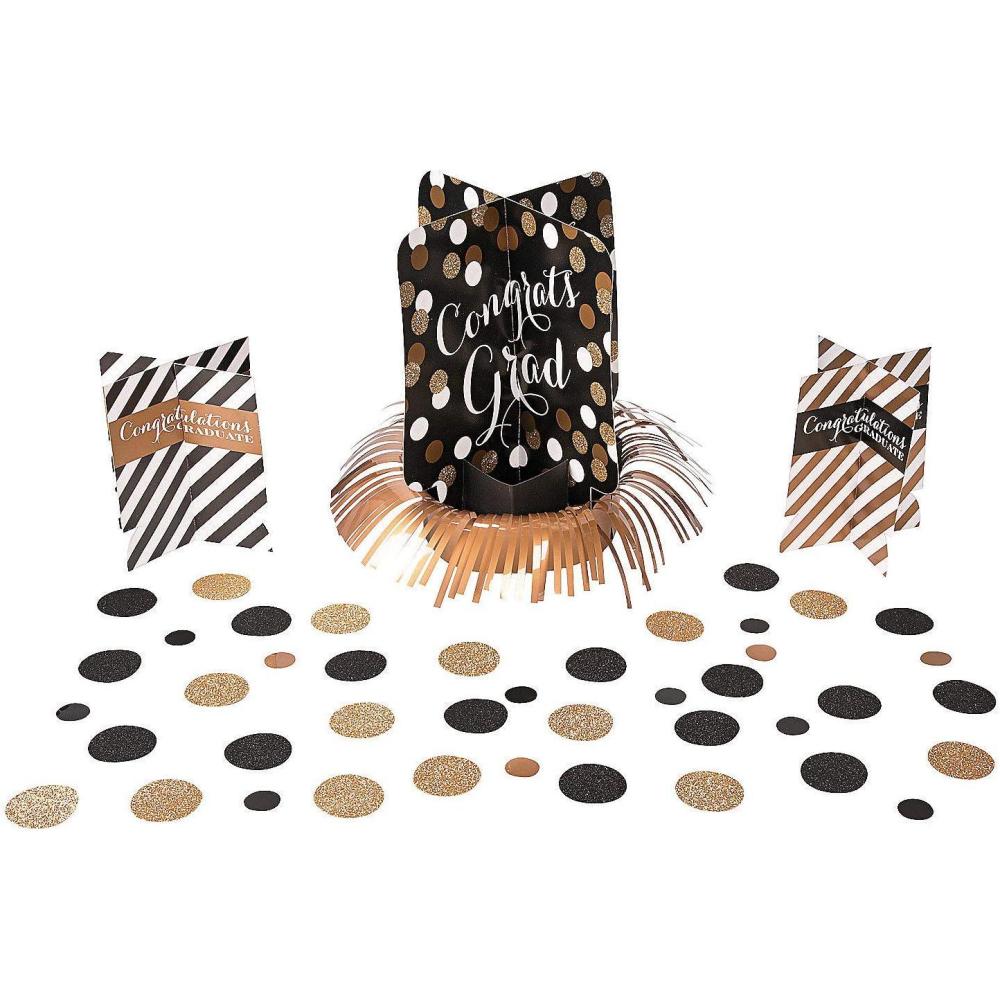 image:imageFun Express Black amp Gold Grad Table Decor Kit for Graduation Party Decor General Decor Centerpieces Graduation 23 Pieces