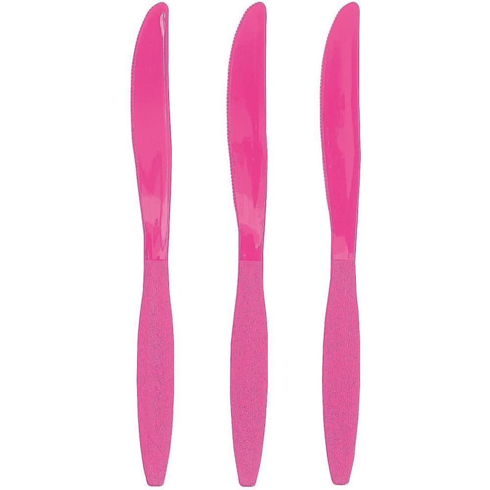 image:imageFun Express Hot Pink Plastic Knives 50 Pc Party Supplies Solid Tableware Cutlery 50 Pieces