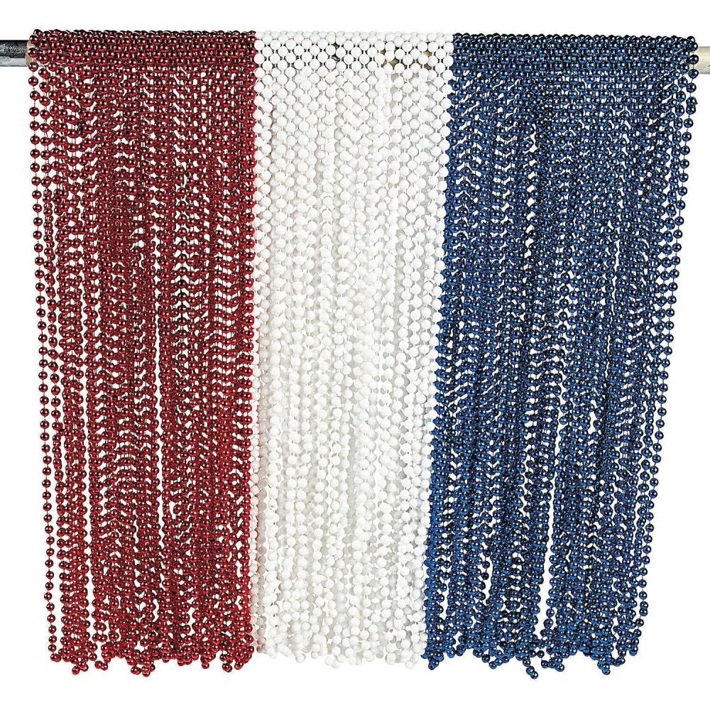 image:imageFun Express  Patriotic RWB Bead Asst for Fourth of July  Jewelry  Mardi Gras Beads  Mot Round  Fourth of July  144 Pieces