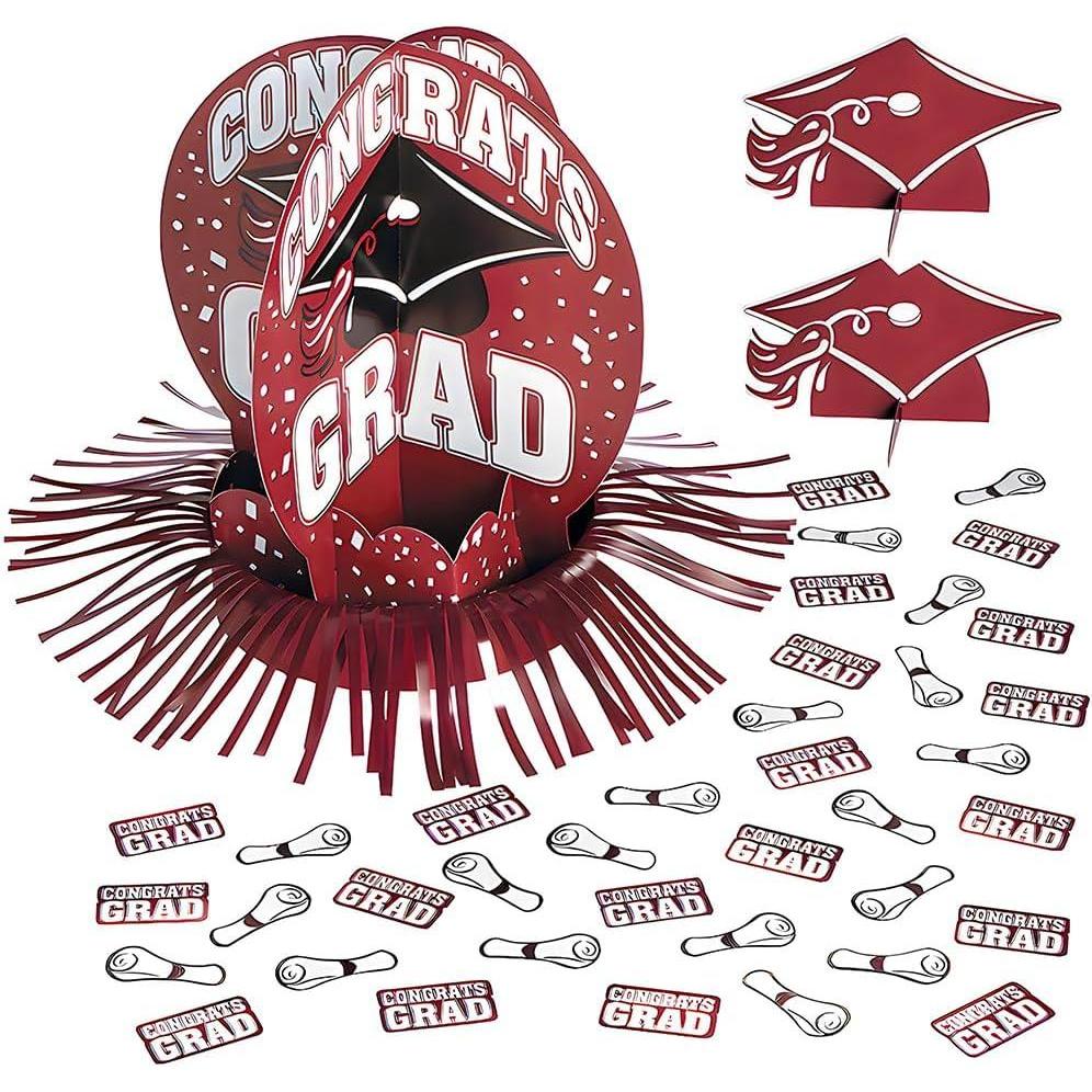 image:imageFun Express Burgundy Graduation Table Dcor Kit Elegant Party Dcor for Graduation Celebrations Centerpieces amp General Decor Perfect for Memorable Graduation Parties 23 Pieces