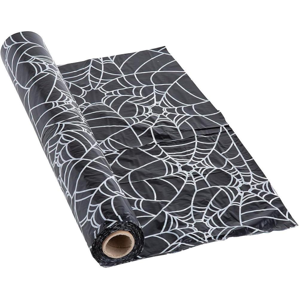 image:imageFun Express Disposable Orange Tablecloth Roll 40 x 100 Party Supplies and DecorationBlack